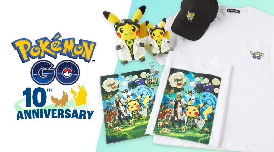 《Pokémon GO》10周年紀念周邊7月11日登場！博士助手皮卡丘搶先亮相，絨毛玩偶、T恤、帽子等7款新品一次看