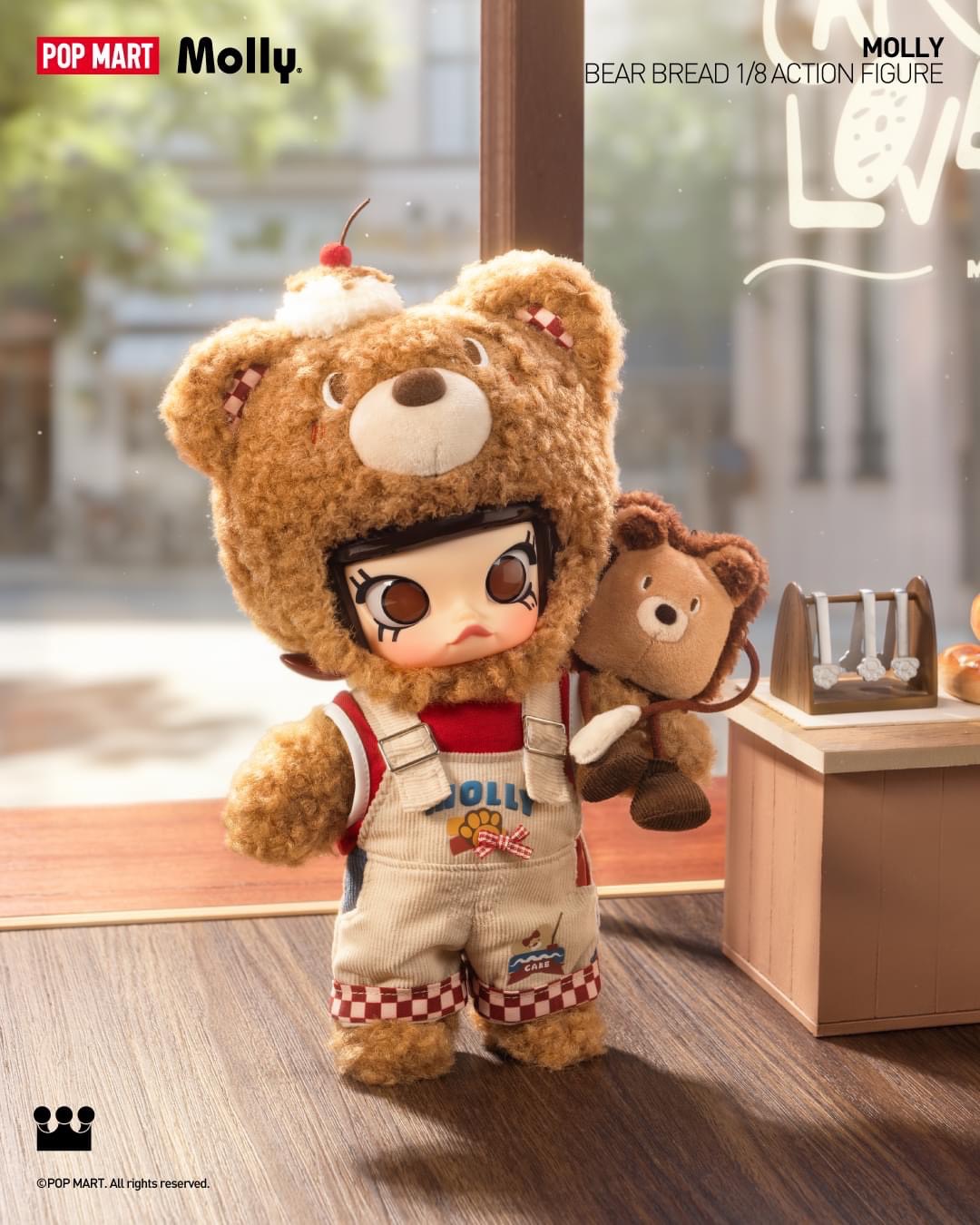 POPMART泡泡瑪特《MOLLY》 小熊麵包1/8可動人偶！全身毛絨絨暖心模樣令